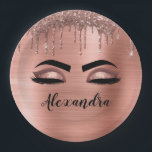 Assiettes En Carton Cils avec strass et paillettes en or rose monogram<br><div class="desc">Faux cils métallisés avec paillettes et strass en or rose, monogramme et initiale, extensions de cils et fards à paupières Assiettes en papier rose pastel. Le design fait le cadeau parfait pour un anniversaire sweet 16, un mariage, une douche de mariée, un anniversaire de mariage, une baby shower ou une...</div>