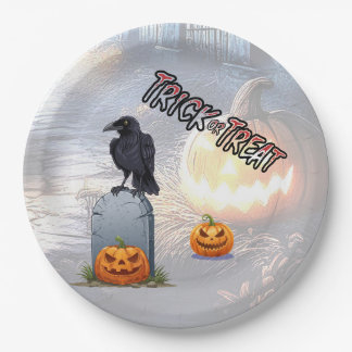 Assiettes En Carton Cimetière d'Halloween