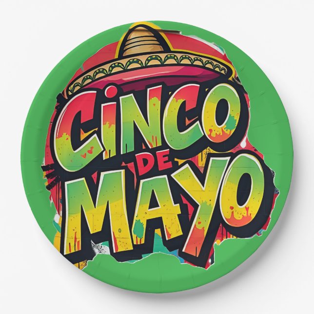 Assiettes En Carton Cinco De Mayo (Devant)
