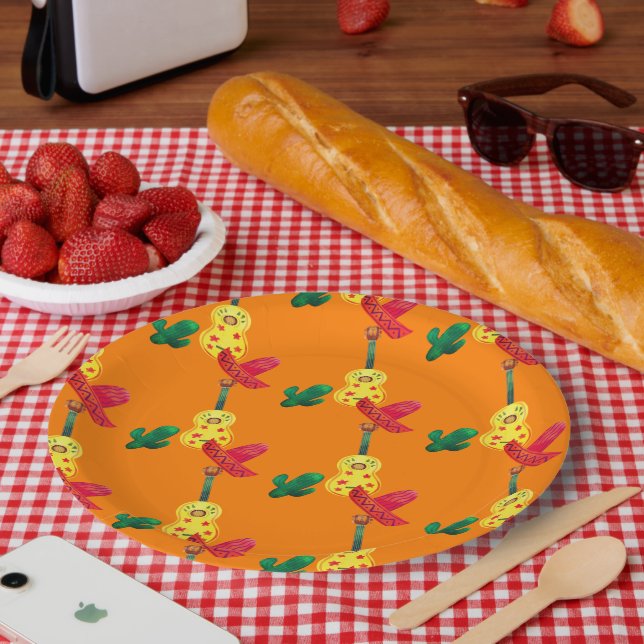 Assiettes En Carton Cinco De Mayo Orange (Pique-nique)