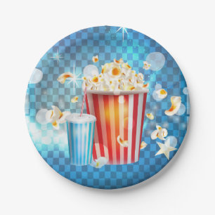 Assiettes En Carton Cinéma Films Soirée Cinéma Popcorn Soda Fête