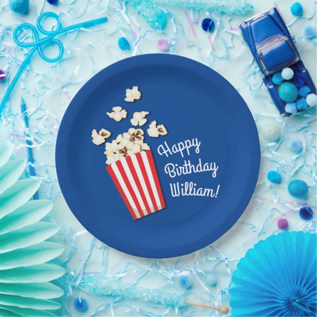 Assiettes En Carton Cinéma Popcorn fête d'anniversaire (Fête)