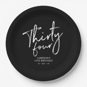 Assiettes En Carton Cinquante lettrages noirs modernes pour une fête d