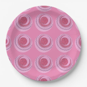 Assiettes En Carton Circles roses tordus de fête Entrelacs de papier