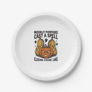 Assiettes En Carton Citation de citrouille d'Halloween Jack O Lantern 