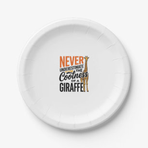 Assiettes En Carton Citation de girafe drôle design vintage vecteur T-