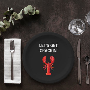 Assiettes En Carton Citation de la fête du homard rouge noir