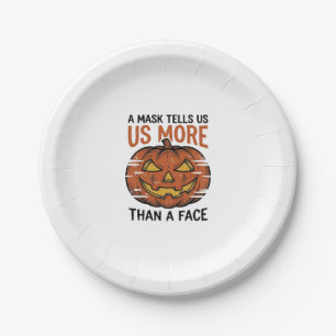 Assiettes En Carton Citation de Masque d'Halloween T-Shirt Vintage Vis
