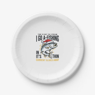 Assiettes En Carton Citation de Noël pêche Stream Design