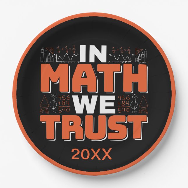 Assiettes En Carton Citation de professeur de mathématiques - En Math  (Devant)