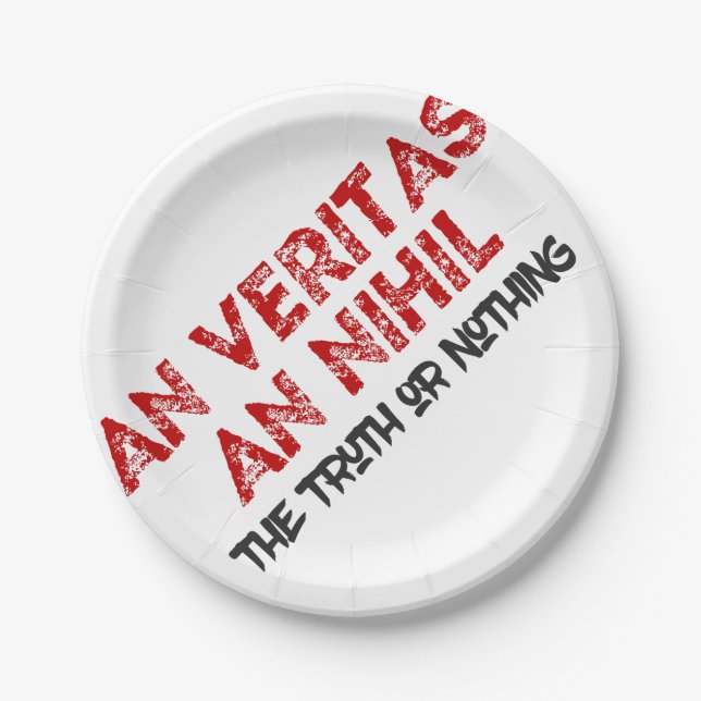 Assiettes En Carton Citation de vérité latine (Devant)