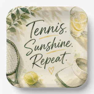 Assiettes En Carton Citation drôle de tennis pour une fête à thème ten