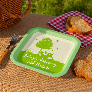 Assiettes En Carton Citation écologique Vivre en harmonie avec la natu