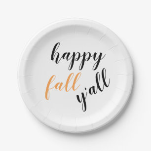 Assiettes En Carton Citation festive tendance Country Happy Fall Y'all
