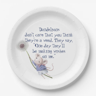 Assiettes En Carton Citation Inspirante Pissenlit Petite Souris Mignon