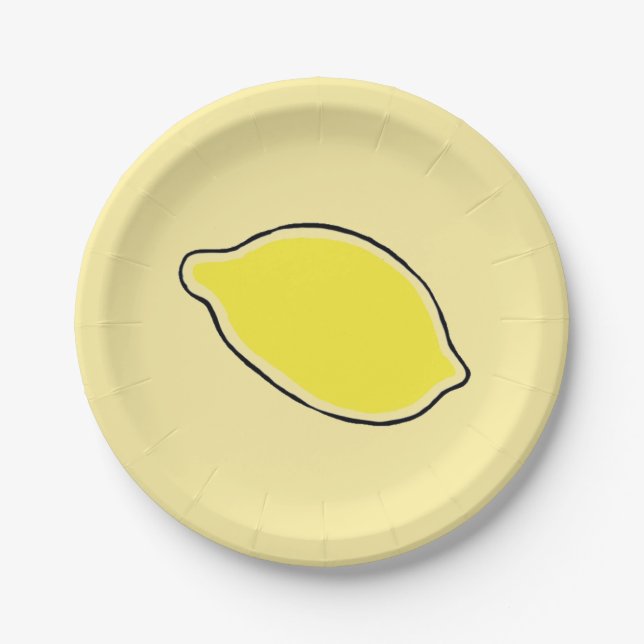 Assiettes En Carton Citron (Devant)