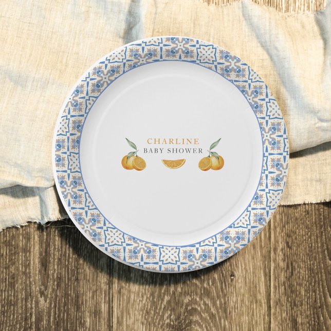 Assiettes En Carton Citron Méditerranéen (Créateur téléchargé)