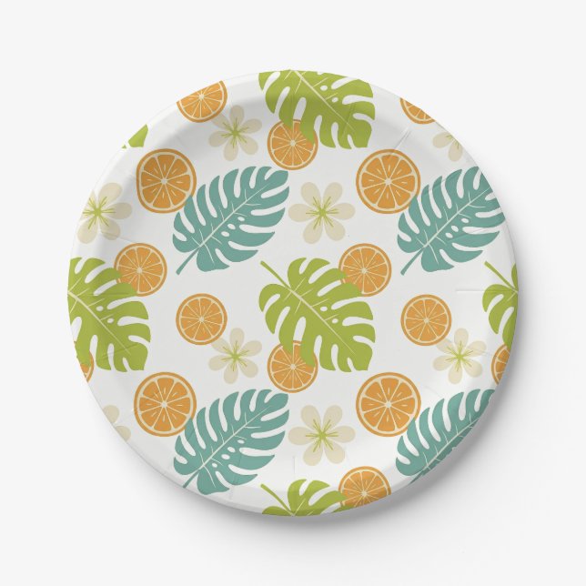 Assiettes En Carton Citron Tropical (Devant)