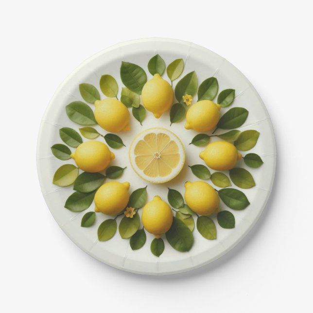 Assiettes En Carton Citrons (Devant)