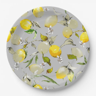 Assiettes En Carton citrons aquarelle 19