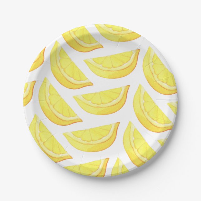 Assiettes En Carton Citrons - Plaque de papier (Devant)