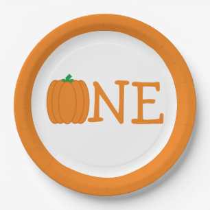 Assiettes En Carton Citrouille 1er anniversaire