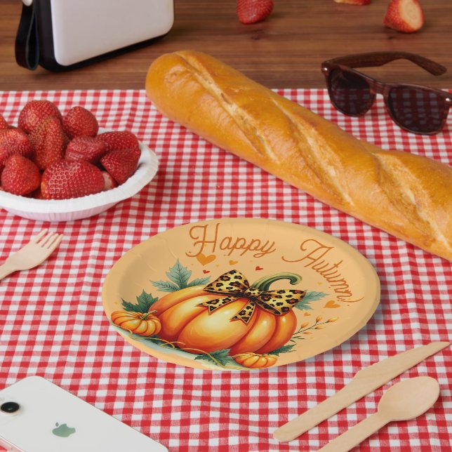 Assiettes En Carton Citrouille automne (Pique-nique)