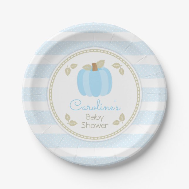 Assiettes En Carton Citrouille Baby Boy Douche Plaque en papier (Devant)