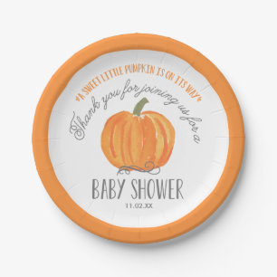 Assiettes En Carton Citrouille d'automne Plaque de papier Baby showe