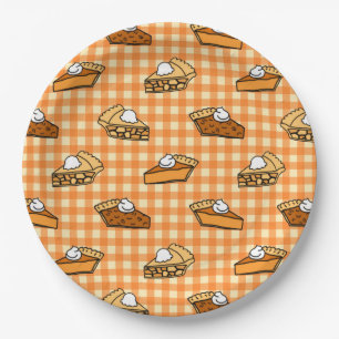 Assiettes En Carton Citrouille de pomme de automne et Motif de tarte d