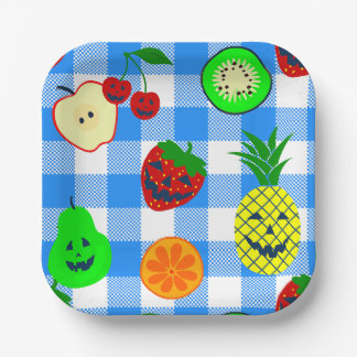 Assiettes En Carton citrouille d'étéween bleue Halloween fruit