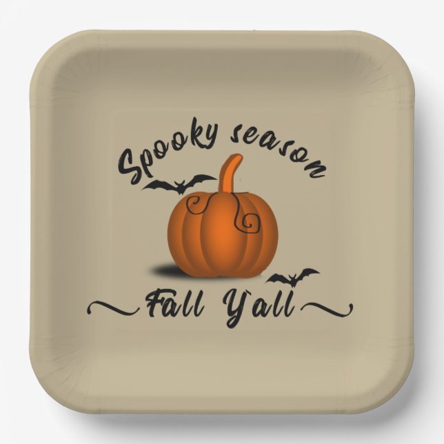 Assiettes En Carton Citrouille d'Halloween (Recto)