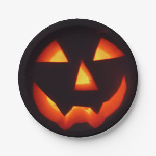 Assiettes En Carton Citrouille d'Halloween