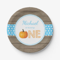 Citrouille Fall First Birthday Party Plaques papie