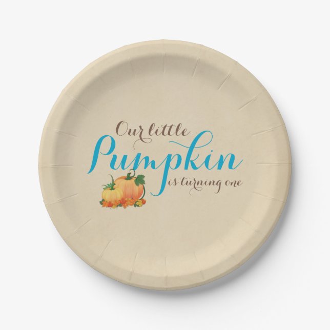 Assiettes En Carton Citrouille Fall First Birthday Party Plaques papie (Devant)