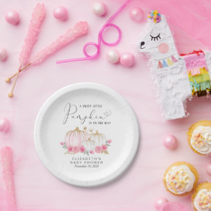 Assiettes En Carton Citrouille Floral Baby Girl Douche