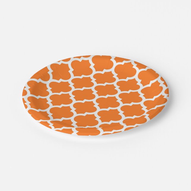 Assiettes En Carton Citrouille Orange What Marocain Quatrefoil Motif # (Angle)