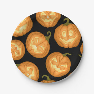 Assiettes En Carton Citrouilles d'Halloween