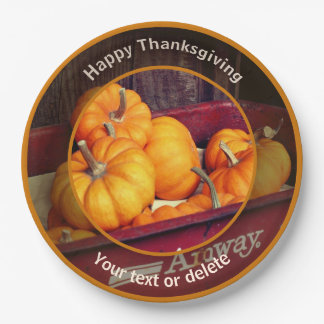 Assiettes En Carton Citrouilles en Wagon Personnalisé Automne Thanksgi
