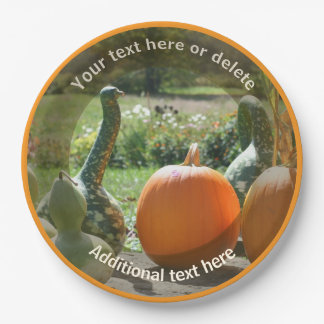Assiettes En Carton Citrouilles Et Gourdes Fête Personnalisée