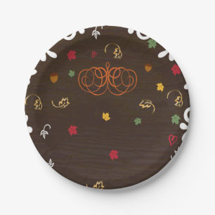 Assiettes En Carton Citrouilles Feuilles & Bois Tombez Amoureux Baby S