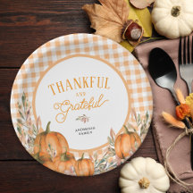 Citrouilles Gingham de remerciement et de gratitud