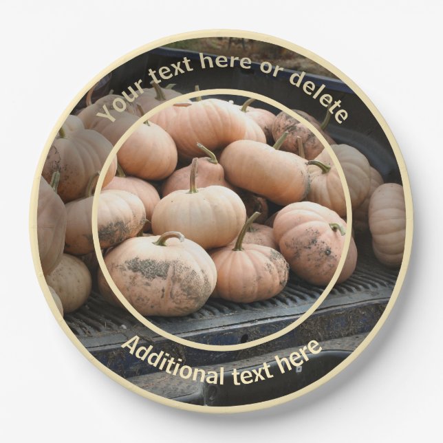 Assiettes En Carton Citrouilles Sur Camion Automne Thème Personnalisé  (Devant)