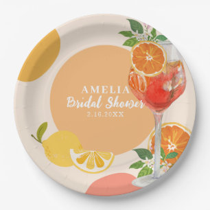 Assiettes En Carton Citrus citron Aimer au premier spritz douche nupti