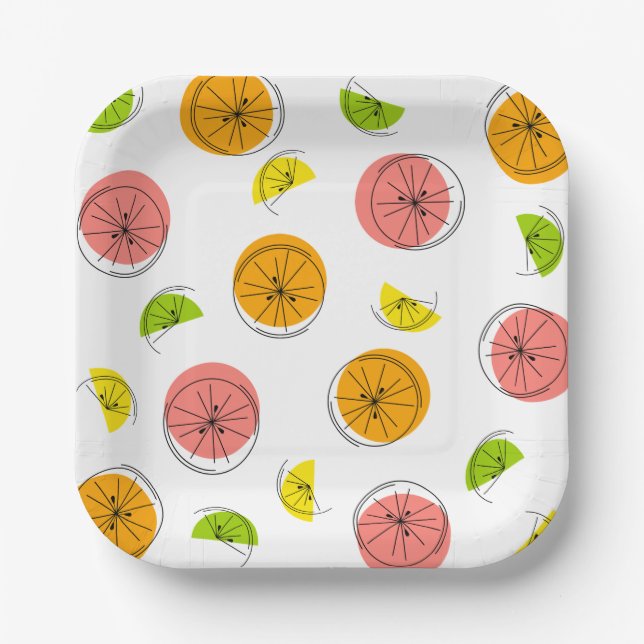 Assiettes En Carton Citrus Multi  (Recto)