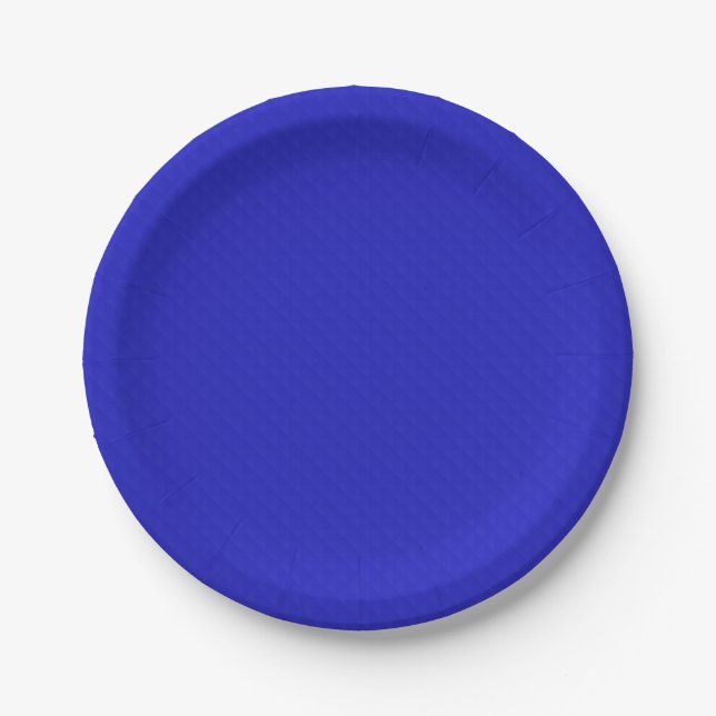 Assiettes En Carton Clair Solide néon bleu texturé. (Devant)