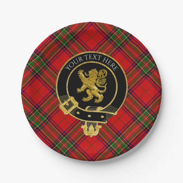 Assiettes En Carton Clan Crest Lion Tartan (Devant)