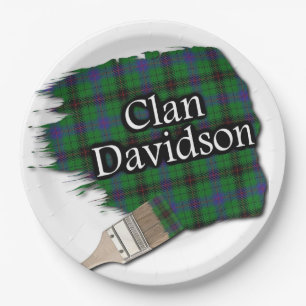 Assiettes En Carton Clan Davidson Scottish Tartan Paint Brush