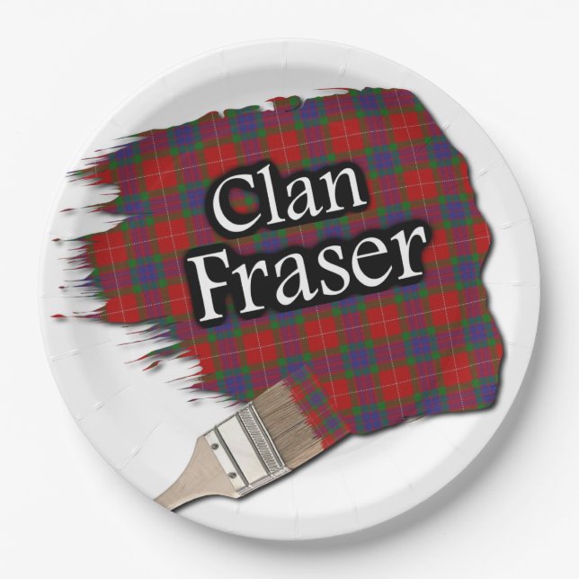 Assiettes En Carton Clan Fraser Scottish Tartan Paint Brush (Devant)