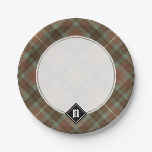 Assiettes En Carton Clan Fraser Tartan de chasse Patinée